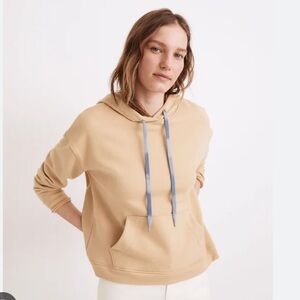 Madewell Dip-Dye Drawstring Hoodie Sweatshirt in Desert Dune Size Small